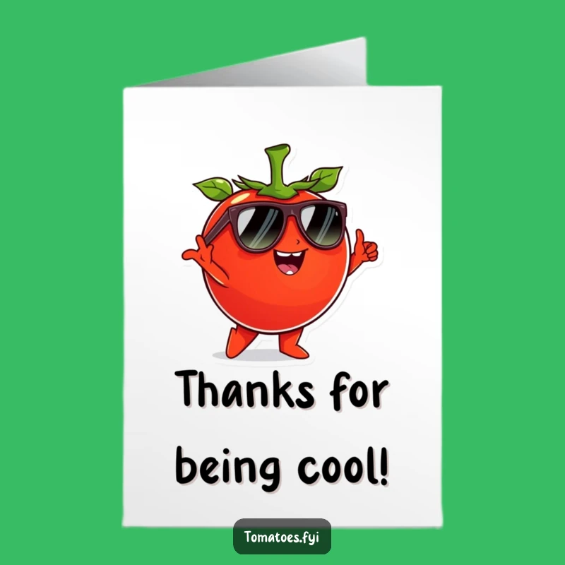 Thank You Cool Tomato Card: Free Printable Style for a Whimsical Downloadable Gift!
