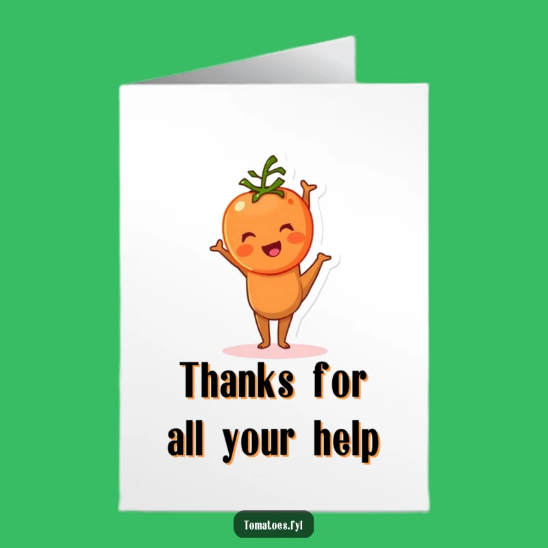 Free Printable Thank You Card: Tomato Handstand Downloadable - Thanks for Everything!