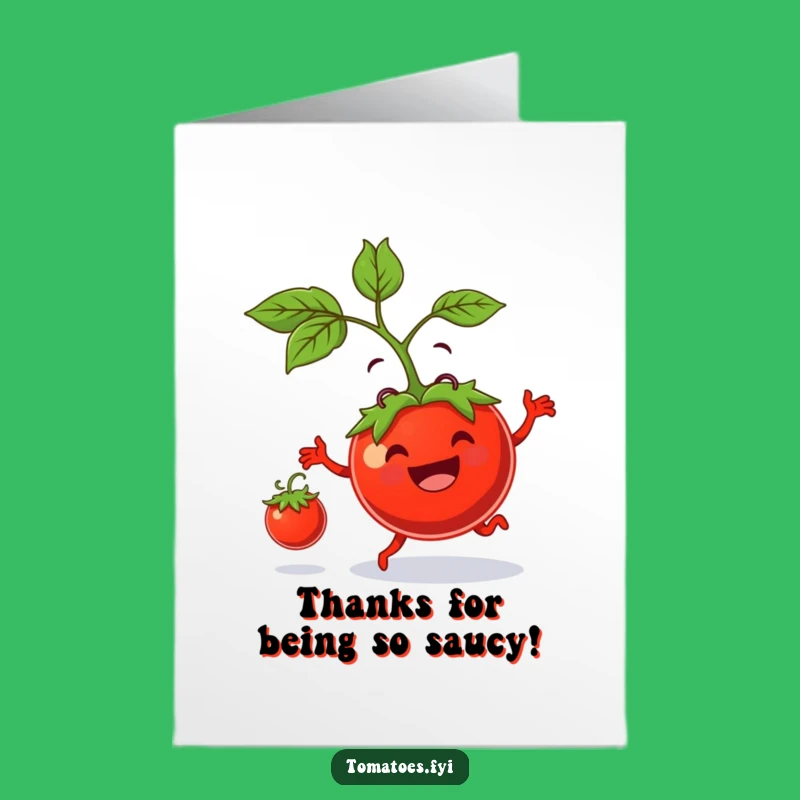 Thanks Free Printable Card: Bouncing Tomato Gratitude, DIY Downloadable Gift!