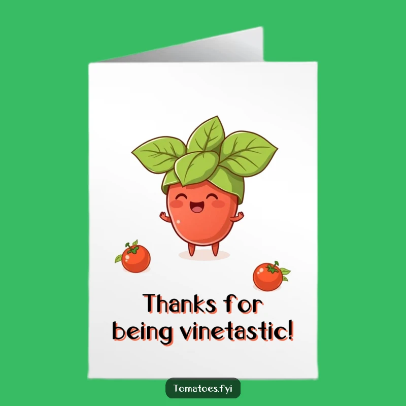 Free Printable Thank You Card: Funny Tomato Hat - Downloadable