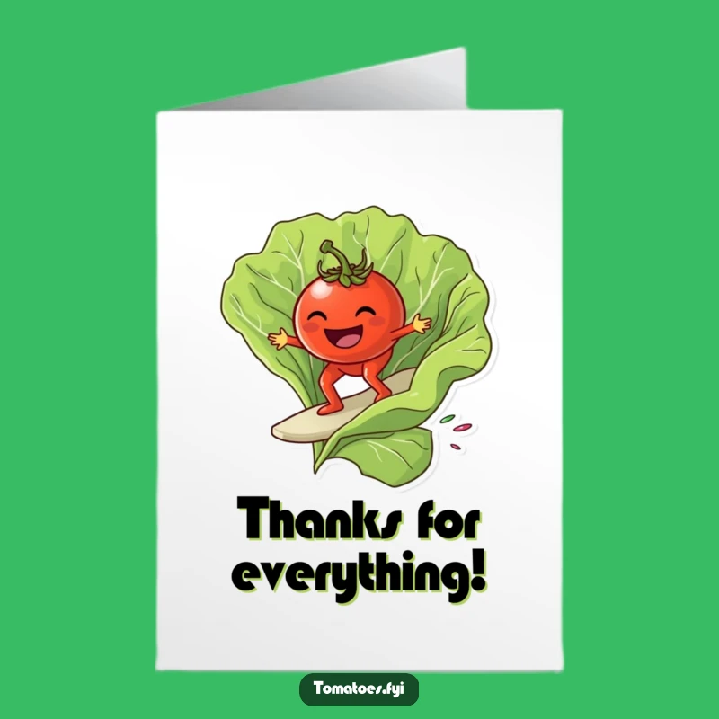Thank You Tomato Surf Card: Free Printable Waves for a Whimsical Downloadable Gift!