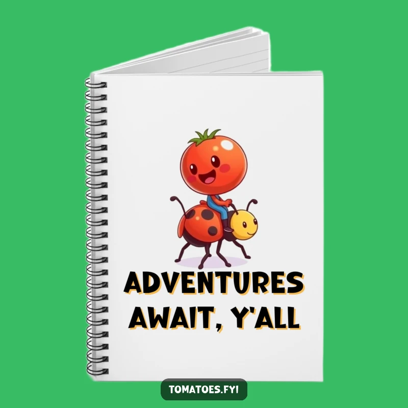 Funny Tomato Ladybug Notebook - Comical Character Journal for Ideas