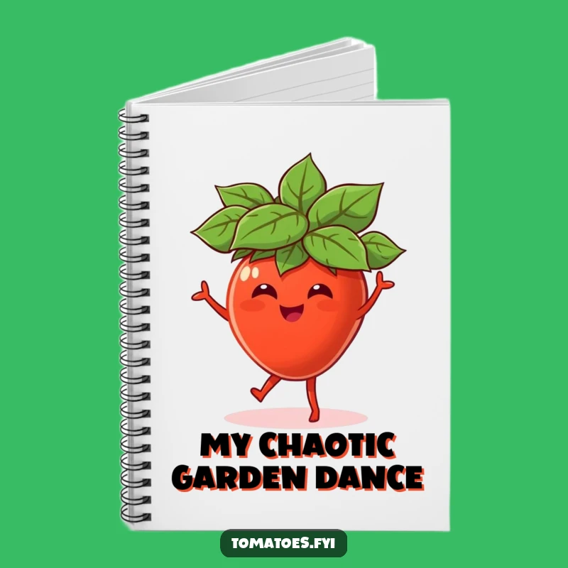 Funny Dancing Tomato Leaf Hat Notebook, Veggie Journal, Creative Funny Gift