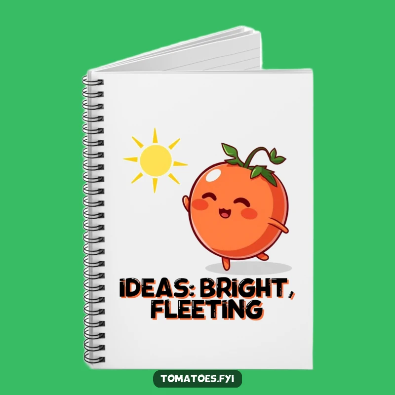 Funny Tomato Chasing Sunbeam Notebook - Journal Cartoon Fun Gift