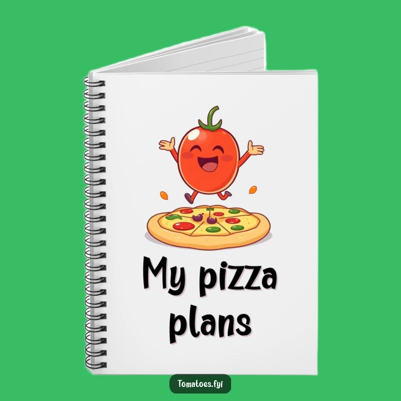 Funny Tomato Pizza Bounce Notebook - Cheerful & Hilarious Journal Gift