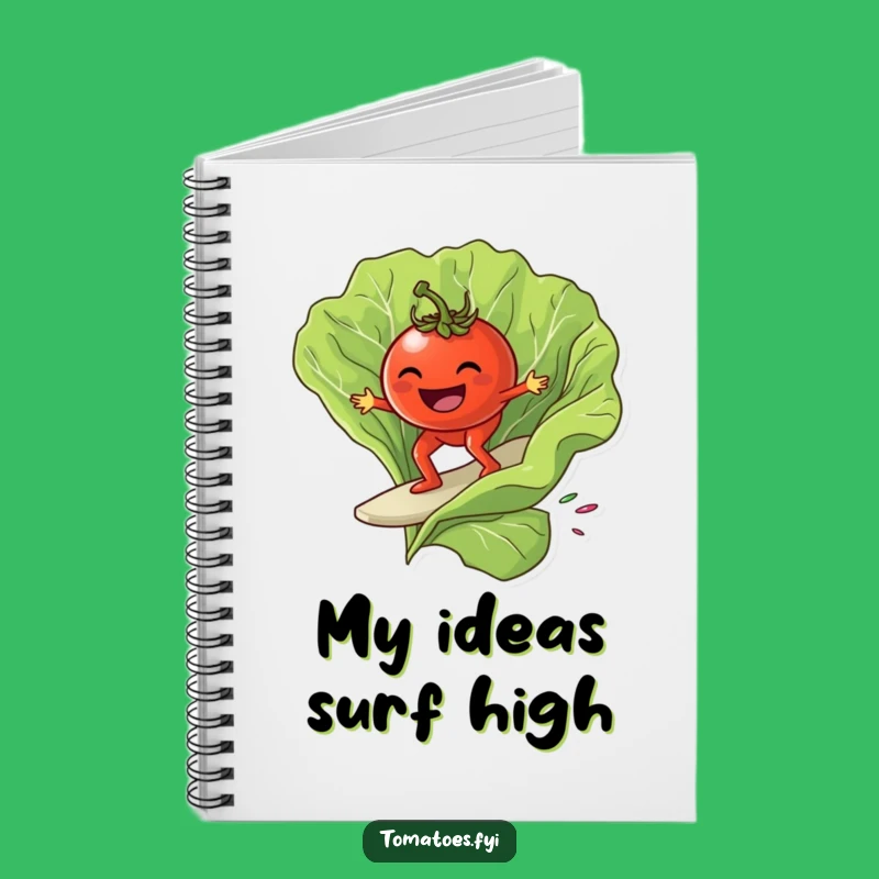 Funny Tomato Surf Notebook - Ride the Waves of Ideas