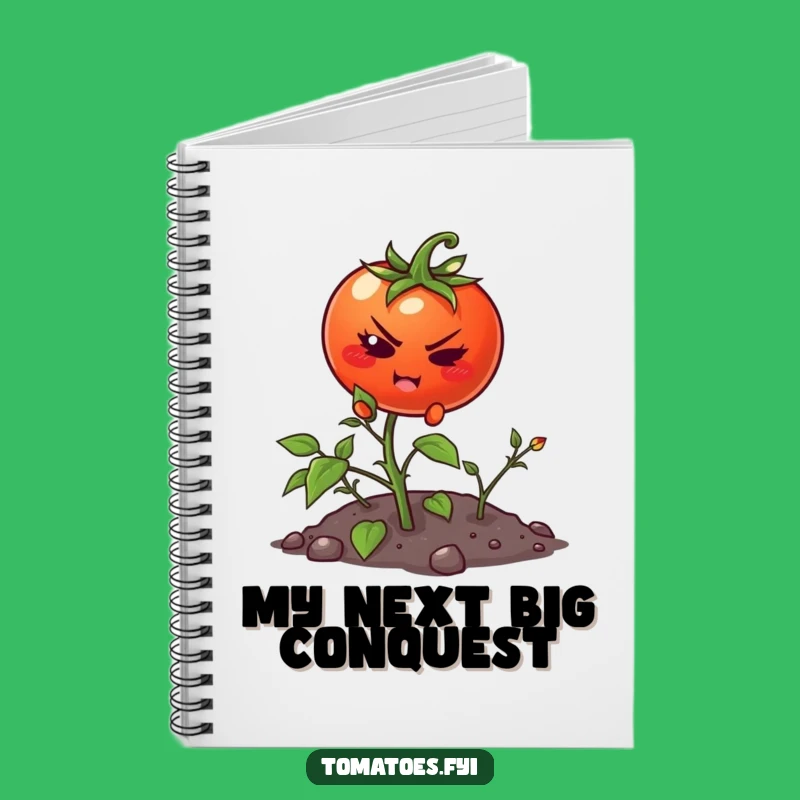 Funny Tomato Climbing Weed Notebook - Journal Cartoon Goal Gift
