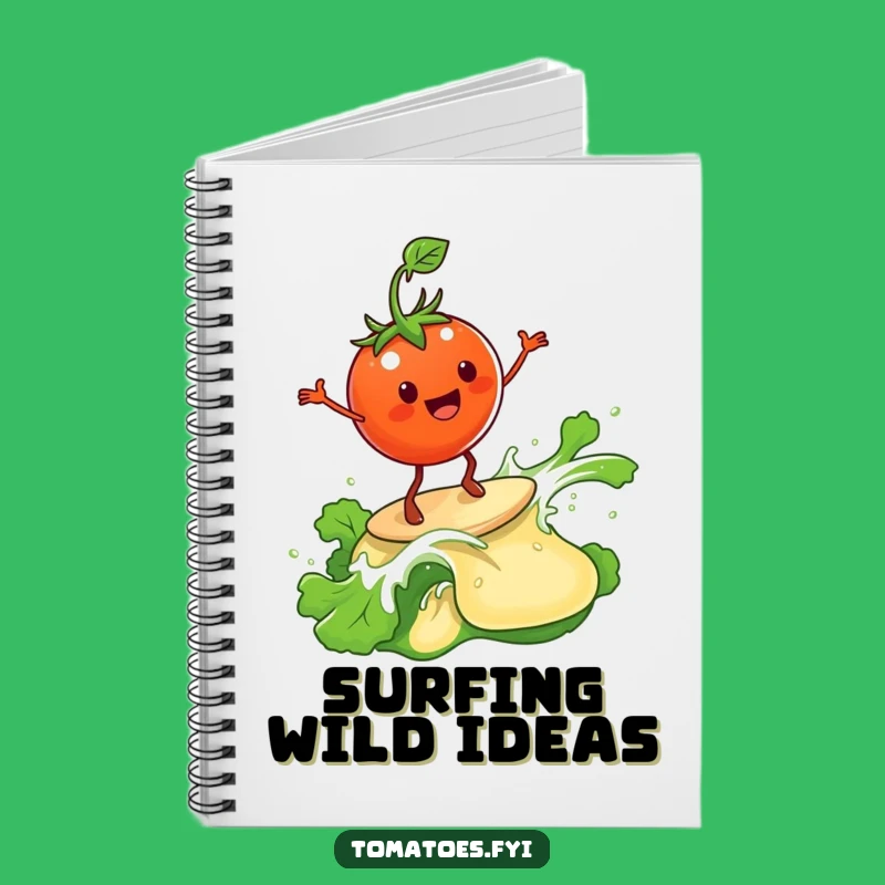 Funny Happy Tomato Notebook - Journal Surfing Salad Dressing Ideas Funny Gift