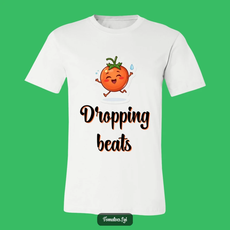 Funny Cheerful Tomato Skipping T-Shirt - Joyful Veggie Tee for Happy Vibes