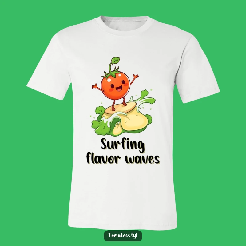 Funny Happy Tomato T-Shirt - Surfing Salad Dressing Action Funny Gift Tee