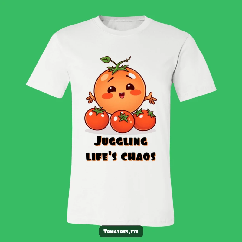 Funny Juggling Tomato T-Shirt: Comical Vegetable Circus Tee Gift
