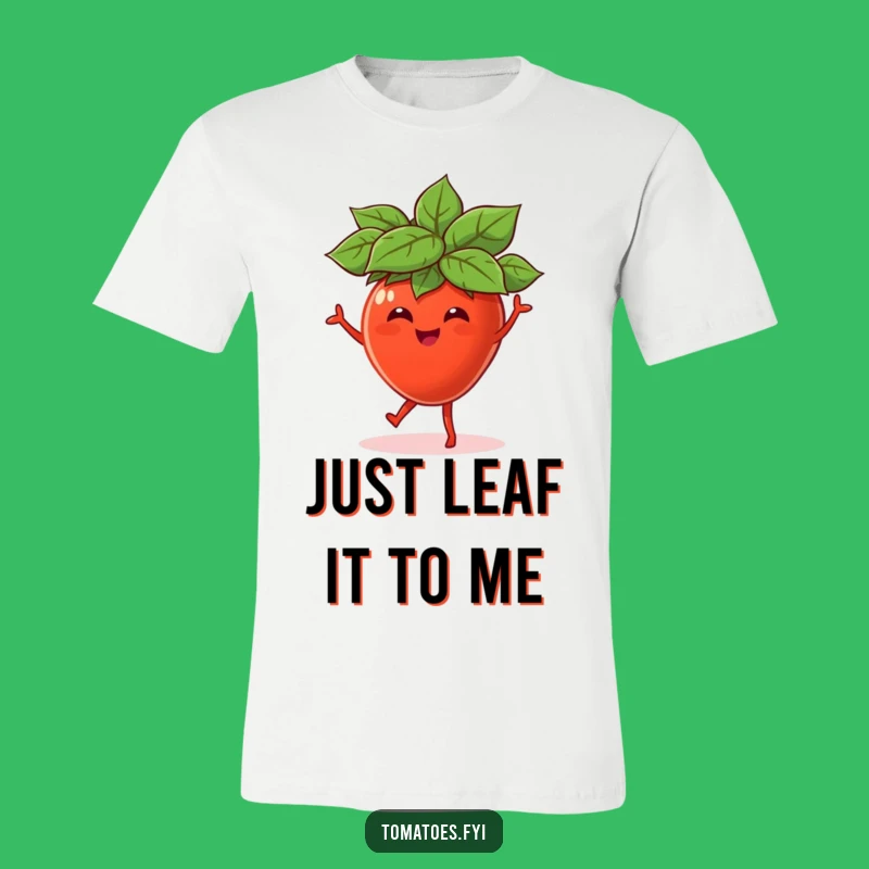 Funny Leaf Hat Dancing Tomato T-Shirt, Joyful Veggie Character Tee, Awesome Funny Gift