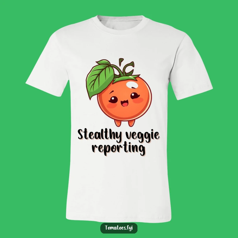 Funny Peeking Tomato T-Shirt - Playful Garden Character Shirt