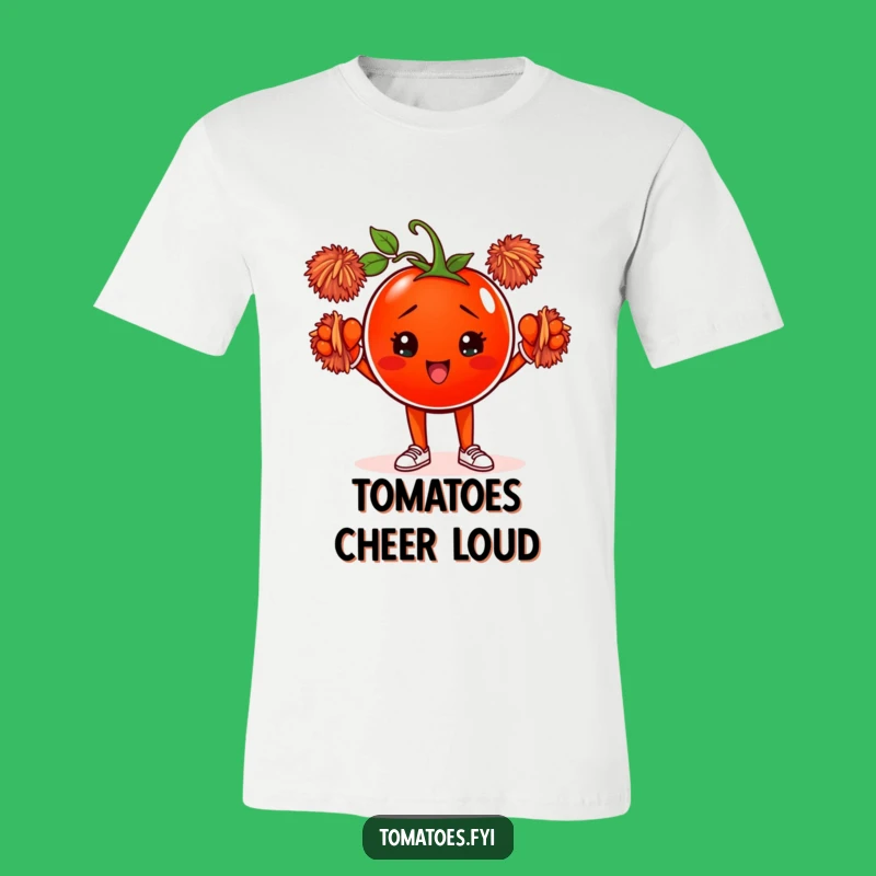 Funny Tomato Cheerleader T-Shirt: Show Your Spirit, Hilarious Gift for Veggie Lovers