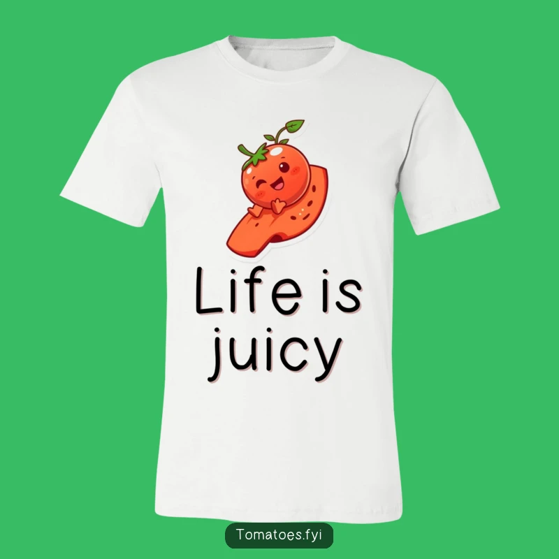 Funny Tomato Slide T-Shirt: Giggling Fruit Character Tee, Perfect Gift