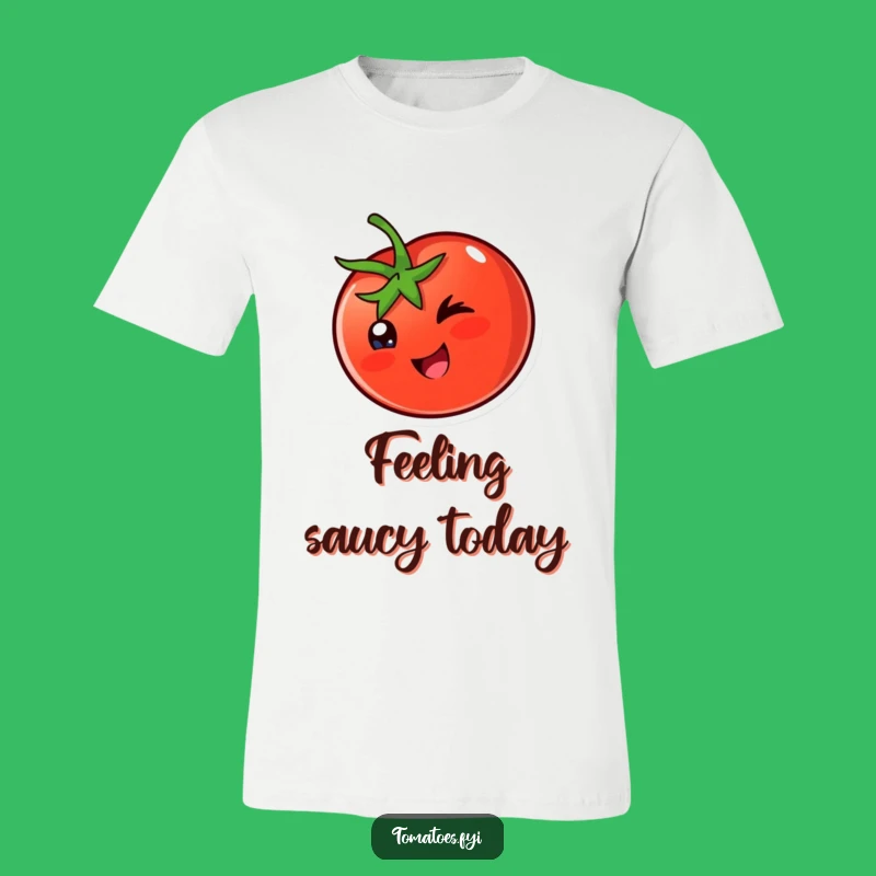 Funny Winking Tomato T-Shirt: Cheeky Veggie Character, Playful Funny Gift