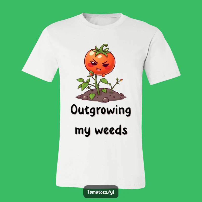 Funny Tomato Climbing Weed T-Shirt - Motivational Cartoon Apparel Gift
