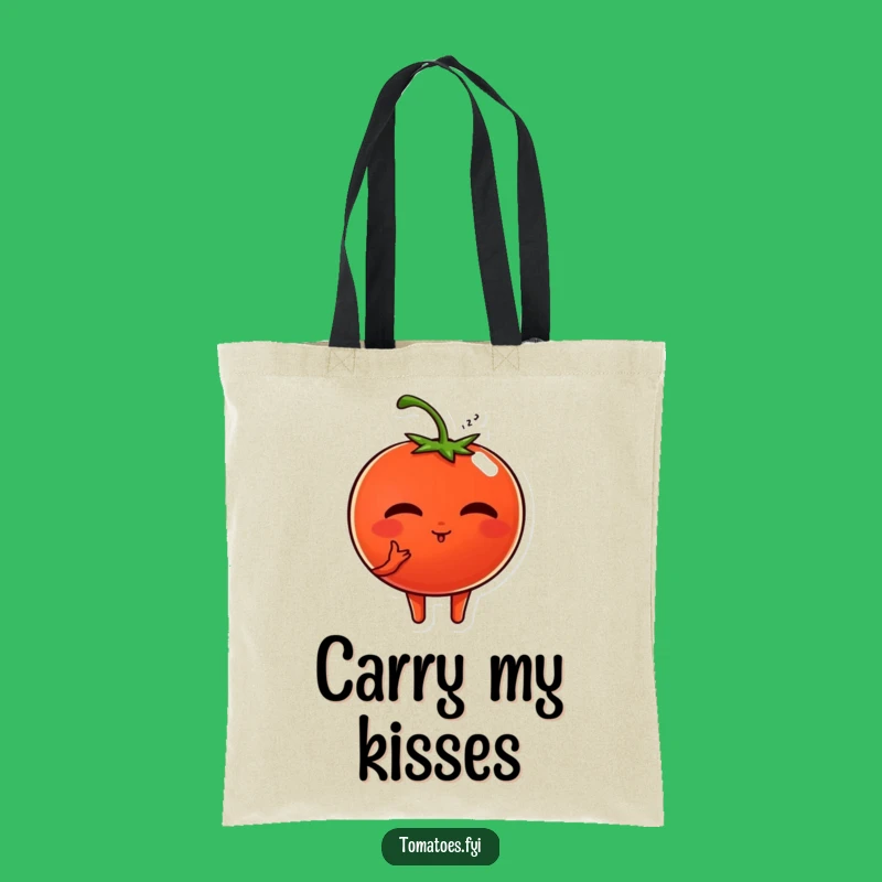 Funny Tomato Love Tote Bag: Cute Kissing Carry-All for Sweethearts!