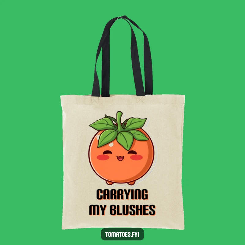 Funny Blushing Tomato Tote Bag: Carry Your Shyness with Style