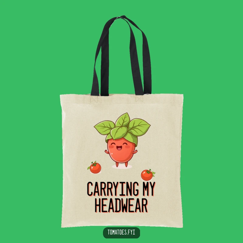 Funny Tomato Basil Hat Tote Bag: Humorous & Practical Foodie Accessory
