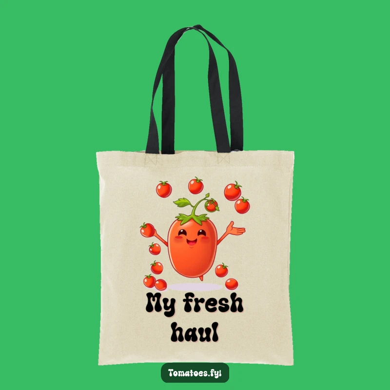 Funny Juggling Tomato Tote Bag: Carry Your Goods with Produce Flair!