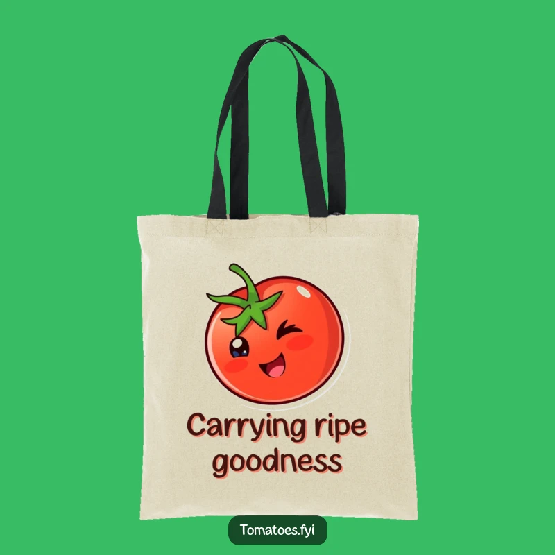 Funny Winking Tomato Tote Bag: Veggie Charm, Practical Funny Gift